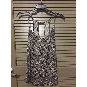 Black/Gray/tan/white patterned tank top